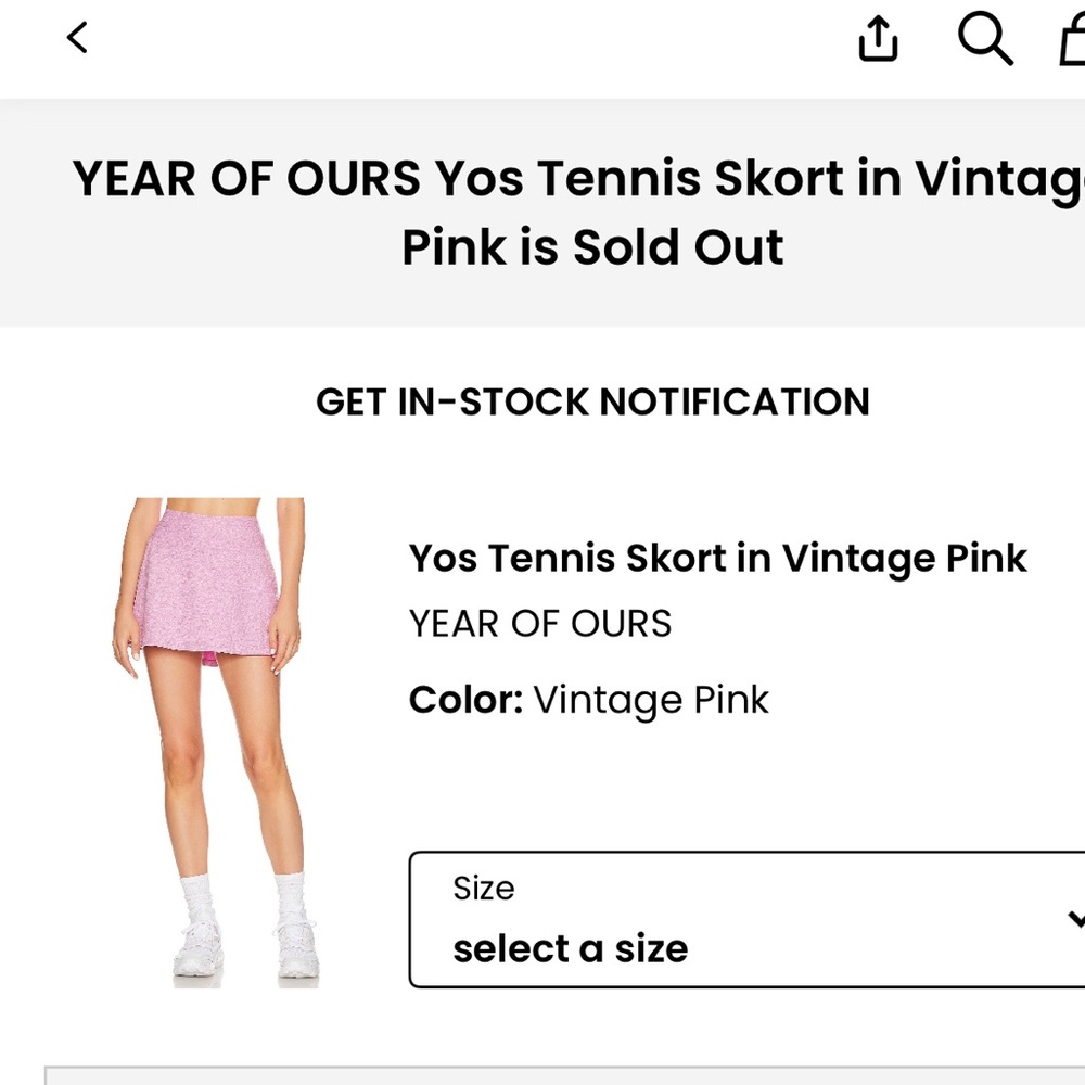 Year of Ours Heathered Pink Mini Skirt